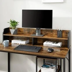 VASAGLE Computertisch »LWD066B01«, Schreibtisch mit Monitorständer, 3-stöckiger Rollwagen, Stahlrahmen, Industriestil, vintage -Vasagle Auslauf Geschäft a9467d66 b9f4 4662 9b2f 0a9363345072