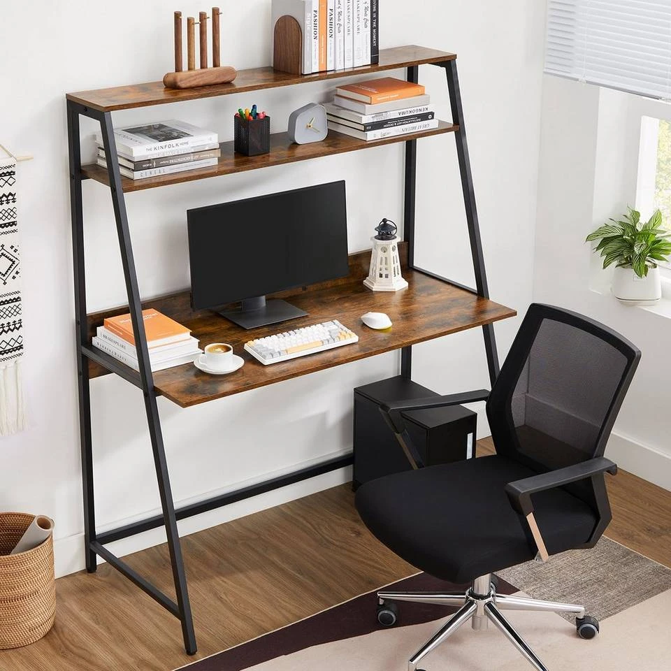 VASAGLE Computertisch »LWD069B01«, Schreibtisch mit Ablagen, Homeoffice, vintage 5 VASAGLE Computertisch »LWD069B01«, Schreibtisch mit Ablagen, Homeoffice, vintage – Bild 3