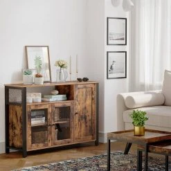VASAGLE Sideboard »LSC096B01«, Küchenschrank, Aufbewahrungsschrank, mit 3 Türen, Breite 110 cm, für Wohnzimmer, Küche, Esszimmer, vintage -Vasagle Auslauf Geschäft aa785937 01b8 4615 ab5d 17192cda1f6b