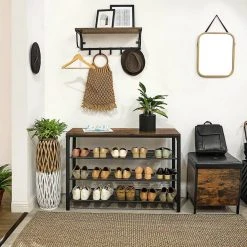 VASAGLE Schuhregal »LBS14 LBS15 LBS016«, Schuhablage mit Gitterebenen und großzügiger Oberfläche für Taschen, Metall, unterschiedliche Höhen, vintage Greige -Vasagle Auslauf Geschäft ad820c18 fffb 46c0 9cbc fc5542bf9005