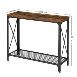 VASAGLE Konsolentisch »LNT088B01 LNT100B01«, Beistelltisch, Flurtisch, Sofatisch, 100 x 35 x 80 cm, für Wohnzimmer, Flur, vintagebraun-schwarz -Vasagle Auslauf Geschäft adf091a0 8ff4 4380 b1e3 8a35d91d2e70
