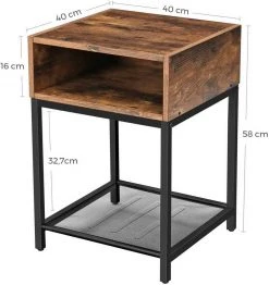 VASAGLE Nachtkonsole »LET46X«, Nachttisch, Beistelltisch, mit offenem Fach und Gitterablage, vintage -Vasagle Auslauf Geschäft ae71a2b4 5c51 4f4f 9408 19b922168c5a