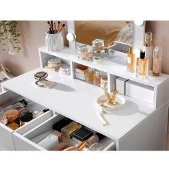 VASAGLE Schminktisch »RDT114W01«, Frisiertisch,Kosmetiktisch mit Spiegel und Glühbirnen, mit 2 Schubladen,weiß 15 VASAGLE Schminktisch »RDT114W01«, Frisiertisch,Kosmetiktisch mit Spiegel und Glühbirnen, mit 2 Schubladen,weiß -Vasagle Auslauf Geschäft af00afab 7716 45dc 90a8 a8675a539e8d