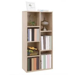 VASAGLE Bücherregal »LBC27NL LBC27WT LBC27BX«, Würfelregal, Standregal, eichefarben Natur, Vintage, Weiß