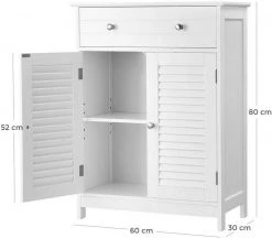 VASAGLE Badkommode »BBC51WT«, Badschrank, 60 x 30 x 80 cm, mattweiß -Vasagle Auslauf Geschäft b0762acd 3dc3 4db5 a55e b20a2ca80e6b