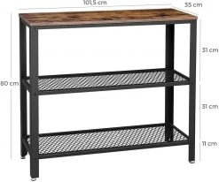 VASAGLE Konsolentisch »LNT81BX LNT081B02«, Flurtisch mit 2 Gitterablagen, Beistelltisch, Sideboard, Wohnzimmer, Flur, schmal, vintage Greige-schwarz -Vasagle Auslauf Geschäft b0e71ace 4b39 42fa a3a9 854bd62e79d0