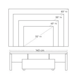 VASAGLE Lowboard »LTV14WT«, TV-Schrank, Fernsehschrank, TV-Regal, mit LED-Beleuchtung, für Fernseher bis 60 Zoll, 140 x 35 x 45 cm -Vasagle Auslauf Geschäft b0fa55eb e570 4e5c 8cd0 3d0de5024749