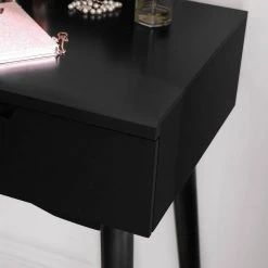 VASAGLE Schminktisch »RDT11WL RDT11BL«, Frisiertisch, Kosmetiktisch, mit Beleuchtung und gepolsterter Hocker Schwarz, Wei&szlig; -Vasagle Auslauf Geschäft b33b80a3 4570 4dad b599 15fa87658433