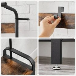 VASAGLE Garderobenständer »HSR400B01«, Garderobe, Schuhregal, mit Sitzfläche und 9 abnehmbaren Haken, 2 Gitterablagen -Vasagle Auslauf Geschäft b3472f83 3d9b 49f6 95ee e0bea305fbe5