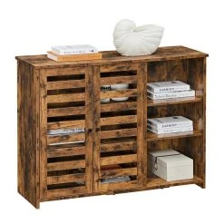 VASAGLE Kommode »LBF004X01«, Sideboard, Küchenschrank mit 2 Lamellentüren, freistehend, 100 x 35 x 75 cm, vintagebraun -Vasagle Auslauf Geschäft b387a73c 02f6 437b a047 3b6816bdcfe1