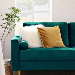 VASAGLE 3-Sitzer »LCS001«, Bezug aus Samt, Metallbeine, Klassisch bis modern, einfacher Aufbau, 183 x 78 x 88 cm Blau, Grau, Petrolfarben, Rosa -Vasagle Auslauf Geschäft b423280c 9868 4915 af31 1f985954ebab