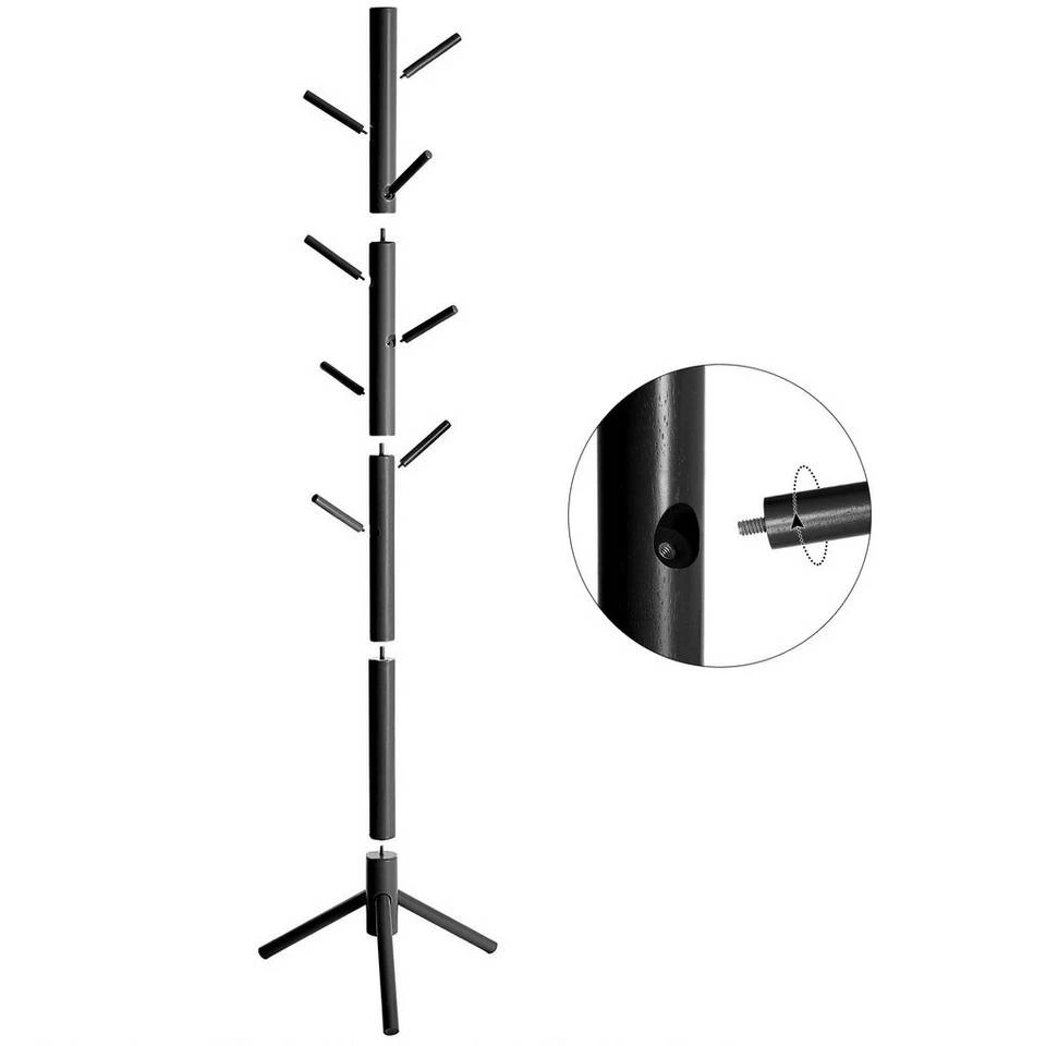 VASAGLE Garderobenständer »RCR004B01«, Kleiderständer, aus Massivholz, 47 x 47 x 175 cm, schwarz 9 VASAGLE Garderobenständer »RCR004B01«, Kleiderständer, aus Massivholz, 47 x 47 x 175 cm, schwarz – Bild 7