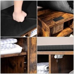 VASAGLE Schuhbank »LHS058X01«, Schrank, Schuhregal mit 9 offenen Fächern, mit Polsterung, rustikale Tür, vintage 16 VASAGLE Schuhbank »LHS058X01«, Schrank, Schuhregal mit 9 offenen Fächern, mit Polsterung, rustikale Tür, vintage -Vasagle Auslauf Geschäft b6bad104 1824 4f19 ad99 a32e269869ba