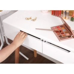 VASAGLE Schminktisch »RDT11BK RDT11K«, Frisiertisch, mit rundem Spiegel und gepolstertem Hocker, 2 große Schubladen Schwarz | schwarz, Weiß | natur 20 VASAGLE Schminktisch »RDT11BK RDT11K«, Frisiertisch, mit rundem Spiegel und gepolstertem Hocker, 2 große Schubladen Schwarz | schwarz, Weiß | natur -Vasagle Auslauf Geschäft b71559d5 56df 4ccb 820b cfdfd52a9275