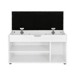 VASAGLE Schuhbank »LHS30«, Sitzbank, gepolstert, 3 offene Fächer, mit Stauraum, bis 150 kg belastbar Vintage, Wei&szlig; -Vasagle Auslauf Geschäft b7bb2a5b ee8d 45bf 91ba a66fc64e04d0