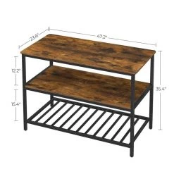 VASAGLE Küchenregal »KKI01BX«, Kücheninsel, mit 3 Regalablagen, großer Arbeitsplatte, vintagebraun-schwarz -Vasagle Auslauf Geschäft b878b7cc 2935 43f1 9d45 a3c27fdeb697