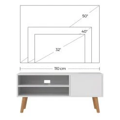 VASAGLE Lowboard »LTV09 LTV120«, Retro TV-Regal, Fernsehtisch, Fernsehschrank, 110/120 x 40 x 49 cm Greige, Vintage, Wei&szlig; -Vasagle Auslauf Geschäft b91325e4 9fcc 435d a606 7c2da0195d7b