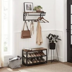 VASAGLE Wandgarderobe »LCR12BX LCR11BX«, Wandregal mit 5 Haken und Ablage, vintage -Vasagle Auslauf Geschäft b97f4e6e 32c3 4c71 b166 6bcb2fe987ea