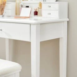 VASAGLE Schminktisch »RDT151W01«, Frisiertisch, Kosmetiktisch, mit 10 dimmbare Glühbirnen, gepolsterter Hocker -Vasagle Auslauf Geschäft b9c797b7 e0f5 445e a0a2 de64ae8e1063