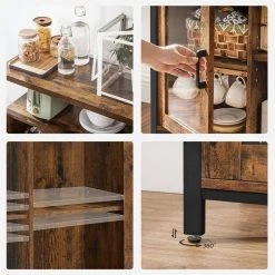 VASAGLE Vitrine »LSC095B01« Sideboard, Stauraumschrank, mit 2 transparenten Glastüren, Esszimmer, Flur, Holzoptik, Vintage -Vasagle Auslauf Geschäft b9feecac f8f9 4241 85ac 690c0f1db056