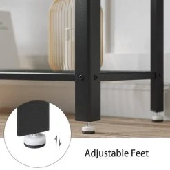 VASAGLE Konsolentisch »LNT81BX LNT081B02«, Flurtisch mit 2 Gitterablagen, Beistelltisch, Sideboard, Wohnzimmer, Flur, schmal, vintage Greige-schwarz -Vasagle Auslauf Geschäft bb0bedef dfc7 47ee b810 dd499549ed73