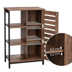 VASAGLE Sideboard »LSC74BX LSC74GD«, Küchenschrank mit 3 offenen Ablagen, Stahlgestell, vintage Braun -Vasagle Auslauf Geschäft bb2851d2 7890 4a57 8075 7133ead55a67