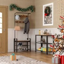 VASAGLE Konsolentisch »LNT81BX LNT081B02«, Flurtisch mit 2 Gitterablagen, Beistelltisch, Sideboard, Wohnzimmer, Flur, schmal, vintage Greige-schwarz -Vasagle Auslauf Geschäft bdfdccb1 727a 4233 a341 ee502c633db1