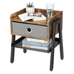 VASAGLE Nachttisch »LET64X«, Beistelltisch, Nachtschrank, Ablage mit herausnehmbarer Stoffschublade -Vasagle Auslauf Geschäft c01e3009 8bb7 4644 a41c dbf7a82b1169