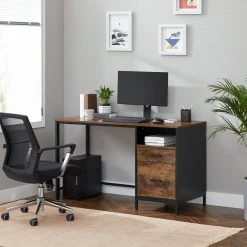 VASAGLE Computertisch »LWD052B01YC«, Schreibtisch mit Aktenschrank Schubladen Büro Homeoffice vintagebraun-schwarz -Vasagle Auslauf Geschäft c0e21014 9dad 4869 8fcf 0e865ecb7761