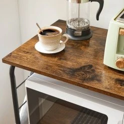 VASAGLE Servierwagen »KKS022B01«, Beistelltisch, Metallregal, Küchenhelfer, mit Rollen, 3 Ablagen, und 6 Haken, Vintage-Look -Vasagle Auslauf Geschäft c1aff940 be86 40e3 9ce2 0d34a7127493