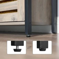 VASAGLE Bücherregal »LSC75«, Bücherschrank mit 3 Ablagen, 2 Lamellentüren, 70 x 30 x 121,5 cm Grau, Vintage -Vasagle Auslauf Geschäft c220573b fe5b 46df 9cc8 0fa3b01a19c5