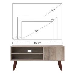 VASAGLE Lowboard »LTV09 LTV120«, Retro TV-Regal, Fernsehtisch, Fernsehschrank, 110/120 x 40 x 49 cm Greige, Vintage, Wei&szlig; -Vasagle Auslauf Geschäft c353158a 64ee 465d abf0 ac303b1e5a1d