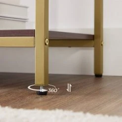 VASAGLE Konsolentisch »LSC016B24«, Beistelltisch, Flurtisch, mit Schiebetür, Schokoladenbraun-Mattgold -Vasagle Auslauf Geschäft c3d8489d 1371 45c4 90f5 8657962e2ded