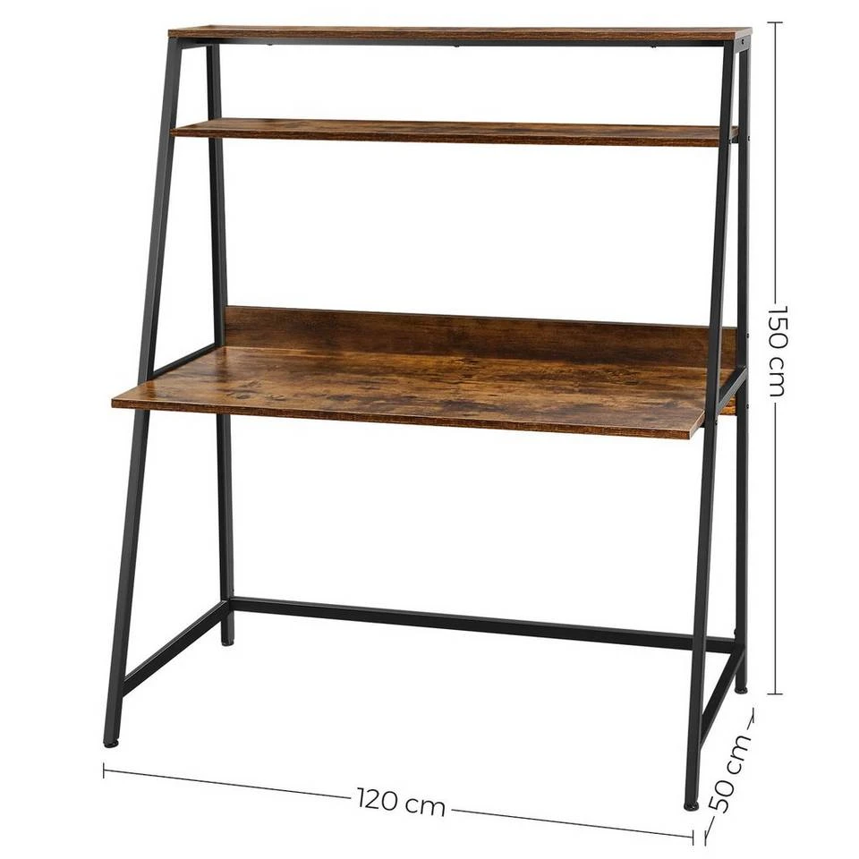 VASAGLE Computertisch »LWD069B01«, Schreibtisch mit Ablagen, Homeoffice, vintage 9 VASAGLE Computertisch »LWD069B01«, Schreibtisch mit Ablagen, Homeoffice, vintage – Bild 7