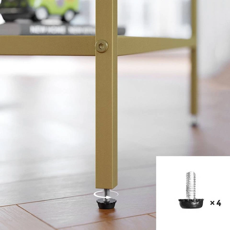 VASAGLE Couchtisch »LGT21G«, Beistelltisch, Glastisch, Sofatisch mit Metallgestell, Hartglas, Ø 84 cm, rund, stabil Gold, Schwarz 24 VASAGLE Couchtisch »LGT21G«, Beistelltisch, Glastisch, Sofatisch mit Metallgestell, Hartglas, Ø 84 cm, rund, stabil Gold, Schwarz – Bild 22