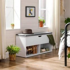 VASAGLE Schuhbank »LHS21WT«, Sitzbank, 2 offene Fächer, weiß -Vasagle Auslauf Geschäft c7dbb5ff 4d82 4445 acd5 c4e0a57ba34d