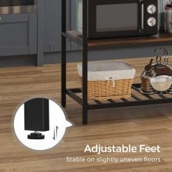 VASAGLE Küchenregal »KKI01BX«, Kücheninsel, mit 3 Regalablagen, großer Arbeitsplatte, vintagebraun-schwarz -Vasagle Auslauf Geschäft c923bb53 1859 46af acbf f62f8a0af5d3