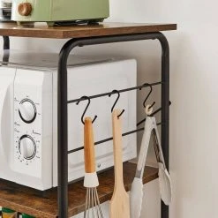 VASAGLE Servierwagen »KKS022B01«, Beistelltisch, Metallregal, Küchenhelfer, mit Rollen, 3 Ablagen, und 6 Haken, Vintage-Look -Vasagle Auslauf Geschäft ca10219c 2c37 4321 96d5 38c6cd192feb