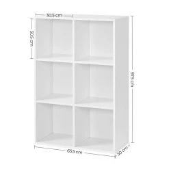 VASAGLE Raumteiler »LBC203 LBC24«, Würfelregal, Bücherschrank, freistehend, als Dekoration, Wohnzimmer, Schlafzimmer, Kinderzimmer Eiche Hell, Wei&szlig;, Vintage -Vasagle Auslauf Geschäft ccd5eccd 5556 4fb3 8e82 c81d3b95009e