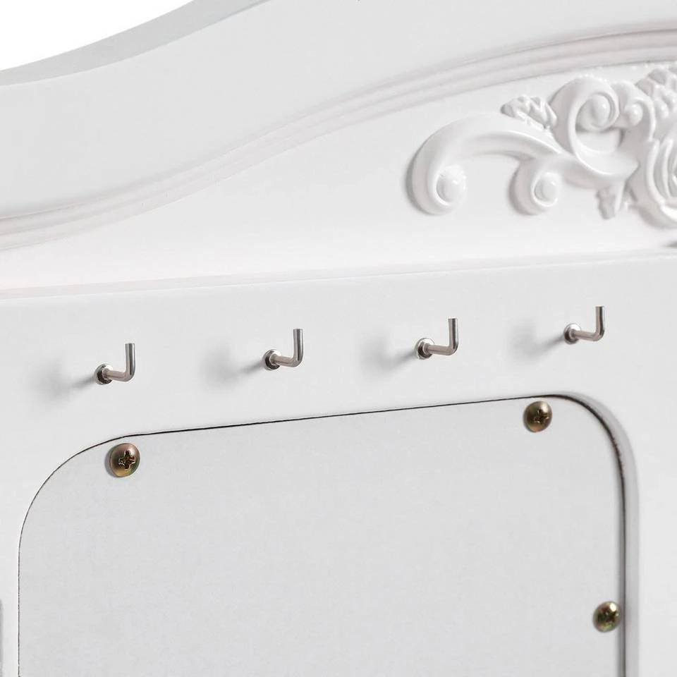 VASAGLE Schminktisch »RDT60WT RDT60BK«, Frisiertisch, Kosmetiktisch mit 3-teiliger Klappspiegel,mit Hocker Schwarz, Weiß 9 VASAGLE Schminktisch »RDT60WT RDT60BK«, Frisiertisch, Kosmetiktisch mit 3-teiliger Klappspiegel,mit Hocker Schwarz, Weiß – Bild 7