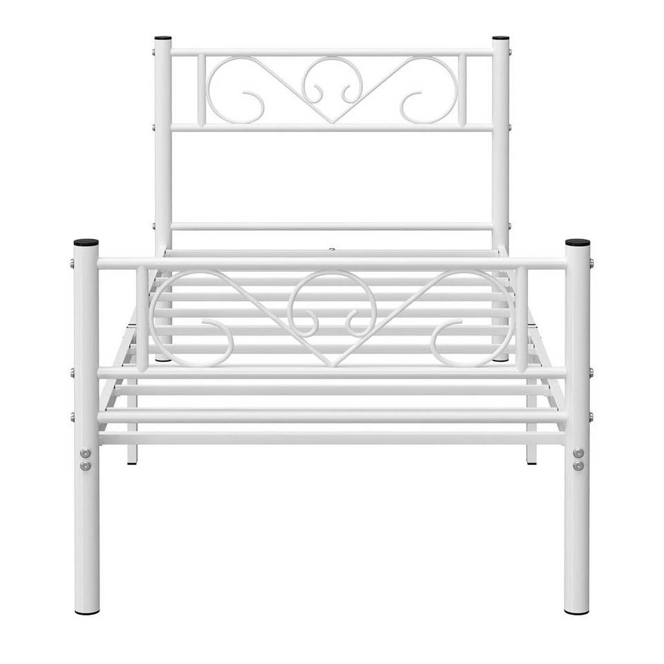 VASAGLE Metallbett »RMB061 RMB063«, Einzelbett, Doppelbett, mit Lattenrost und Bettgestell, für kleine Räume, Gästebett Schwarz, Weiß 8 VASAGLE Metallbett »RMB061 RMB063«, Einzelbett, Doppelbett, mit Lattenrost und Bettgestell, für kleine Räume, Gästebett Schwarz, Weiß – Bild 8