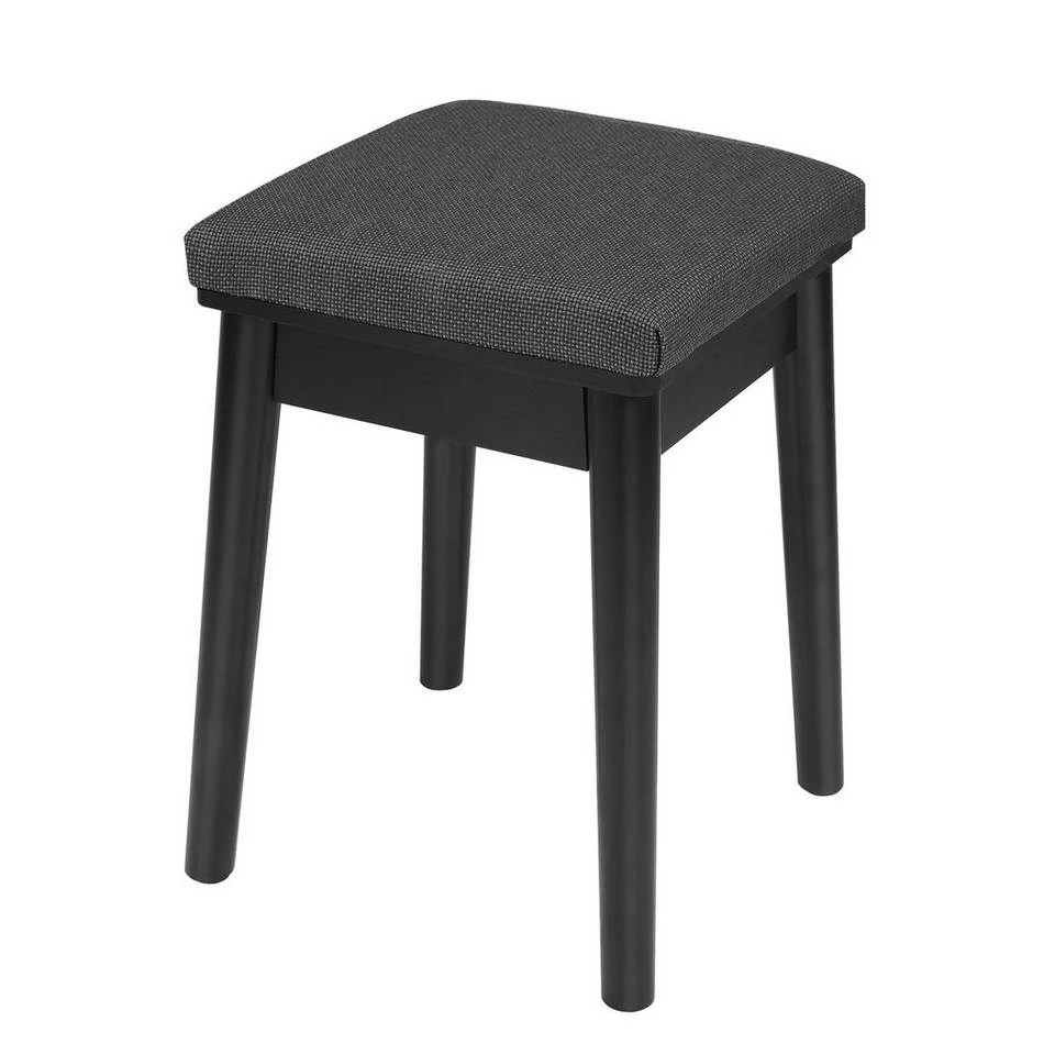 VASAGLE Schminktisch »RDT11BK RDT11K«, Frisiertisch, mit rundem Spiegel und gepolstertem Hocker, 2 große Schubladen Schwarz | schwarz, Weiß | natur 18 VASAGLE Schminktisch »RDT11BK RDT11K«, Frisiertisch, mit rundem Spiegel und gepolstertem Hocker, 2 große Schubladen Schwarz | schwarz, Weiß | natur – Bild 16