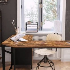 VASAGLE Computertisch »LWD74X«, Eckschreibtisch mit Schrank und Schublade, vintagebraun-schwarz 13 VASAGLE Computertisch »LWD74X«, Eckschreibtisch mit Schrank und Schublade, vintagebraun-schwarz -Vasagle Auslauf Geschäft cf6444a2 7666 4d35 83c0 0308456d0352