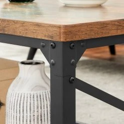 VASAGLE Couchtisch »LCT070B01«, Sofatisch mit Gitterablage, Stahlgestell mit seitlichen X-Streben, bis 50 kg belastbar, stabil, vintage -Vasagle Auslauf Geschäft d0291233 794f 4668 8bc8 0d650fce310f