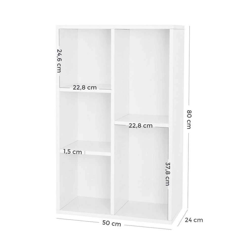 VASAGLE Bücherregal »LBC25WT LBC25NL«, Bücherschrank, 50 x 80 x 24 cm, eiche hell Natur, Weiß 13 VASAGLE Bücherregal »LBC25WT LBC25NL«, Bücherschrank, 50 x 80 x 24 cm, eiche hell Natur, Weiß – Bild 11