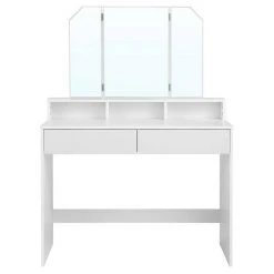 VASAGLE Schminktisch »RDT115W01«, Frisiertisch, Kosmetiktisch mit Klappspiegel und 2 Schubladen, mit 3 offenen Fächern -Vasagle Auslauf Geschäft d2348d52 a702 46ce 8357 40fbf66206a7