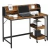 VASAGLE Computertisch »LWD066B01«, Schreibtisch mit Monitorständer, 3-stöckiger Rollwagen, Stahlrahmen, Industriestil, vintage -Vasagle Auslauf Geschäft d321b793 aca0 41bd aa05 316bc6cef483
