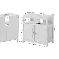 VASAGLE Waschbeckenunterschrank »BBC301W01« Badezimmerschrank, Aufbewahrungsschrank, 60 x 30 x 60 cm, weiß -Vasagle Auslauf Geschäft d46c9192 c736 4bcf ad7e e9c0c776595c