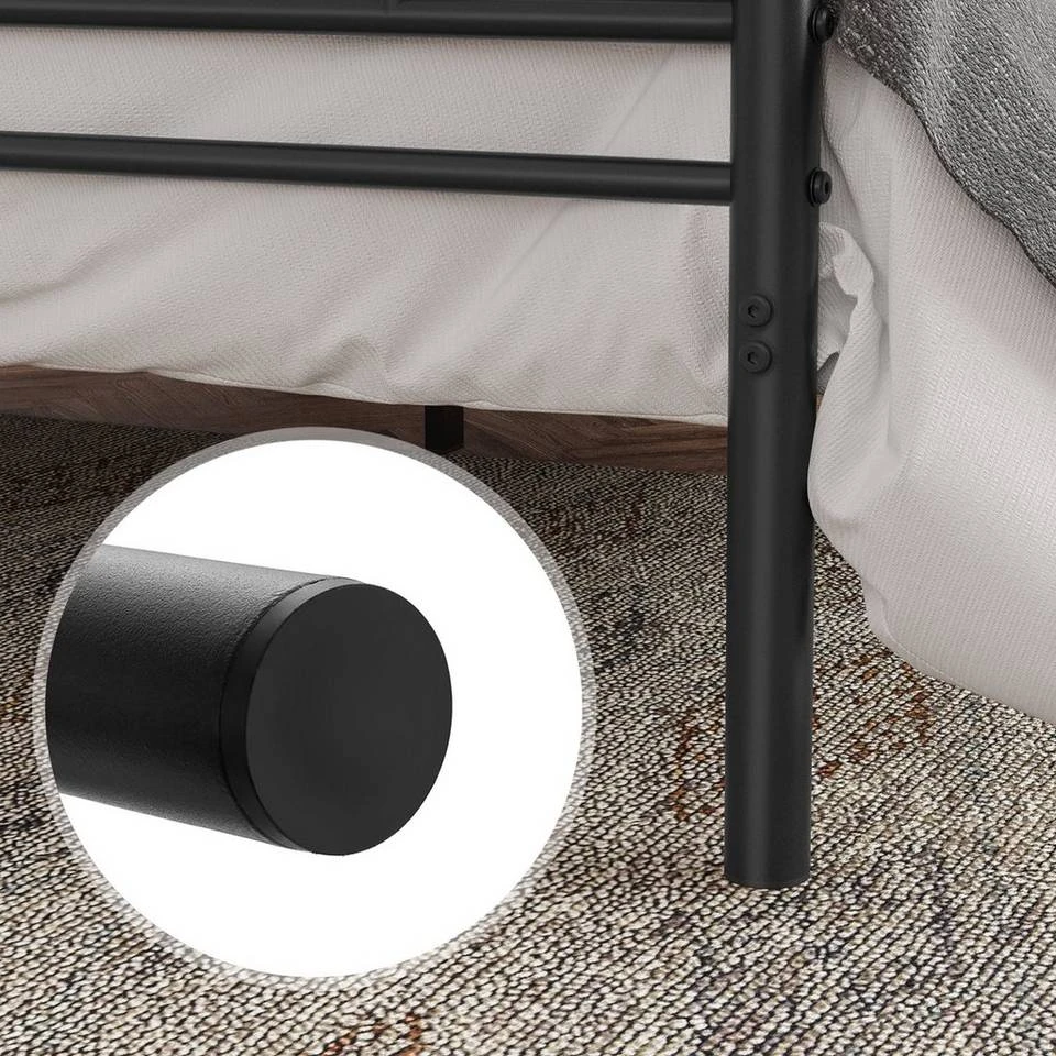 VASAGLE Metallbett »RMB061 RMB063«, Einzelbett, Doppelbett, mit Lattenrost und Bettgestell, für kleine Räume, Gästebett Schwarz, Weiß 16 VASAGLE Metallbett »RMB061 RMB063«, Einzelbett, Doppelbett, mit Lattenrost und Bettgestell, für kleine Räume, Gästebett Schwarz, Weiß – Bild 16