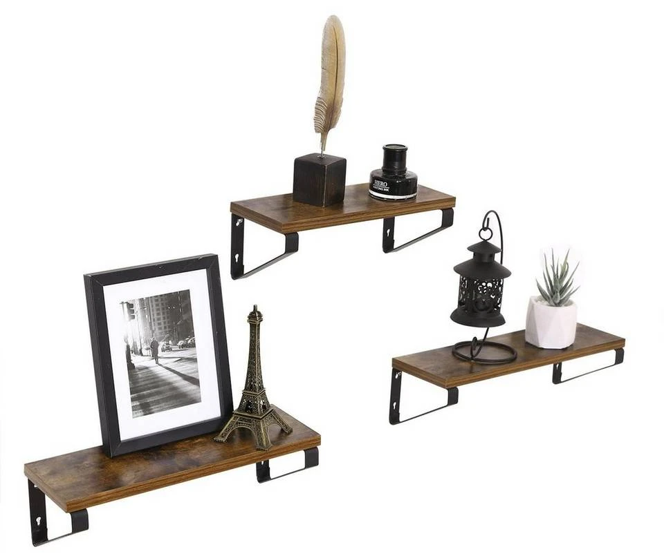 VASAGLE Wandregal »LWS33BX«, Schweberegal, Hängeregal, 3er Set, vintage 5 VASAGLE Wandregal »LWS33BX«, Schweberegal, Hängeregal, 3er Set, vintage – Bild 3